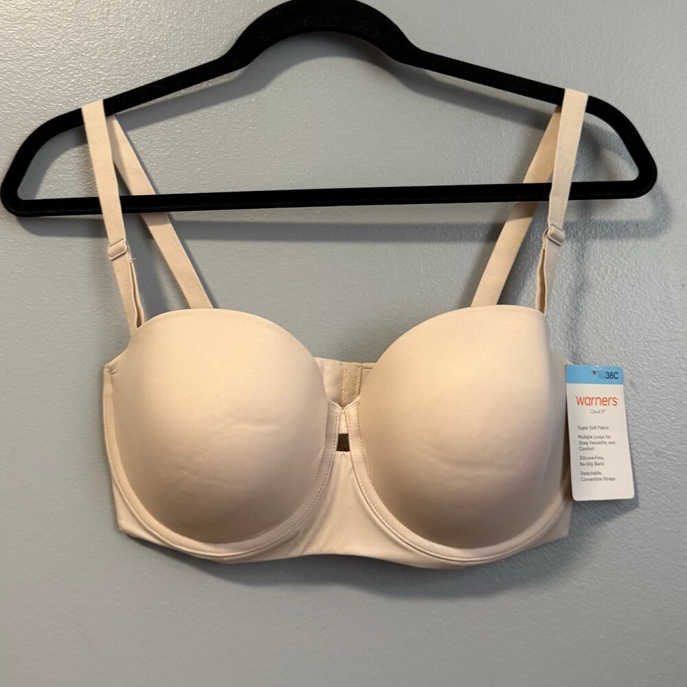 Warners Cloud 9 Supersoft Convertible Strapless Bra NEW 38C Butterscotch Beige
